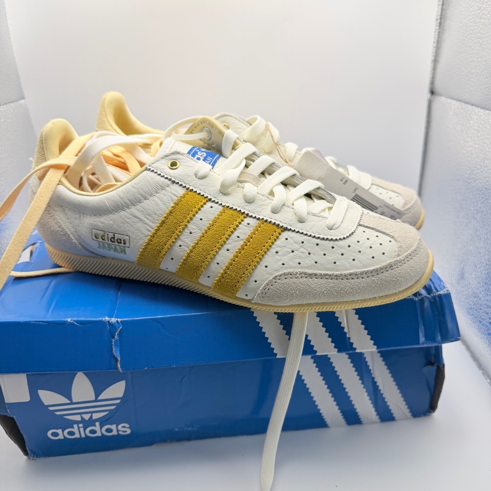 NEW Adidas Japan Off White Spark Yellow Beige Sneakers Women's IG2011 Size 8 - Picture 2 of 6